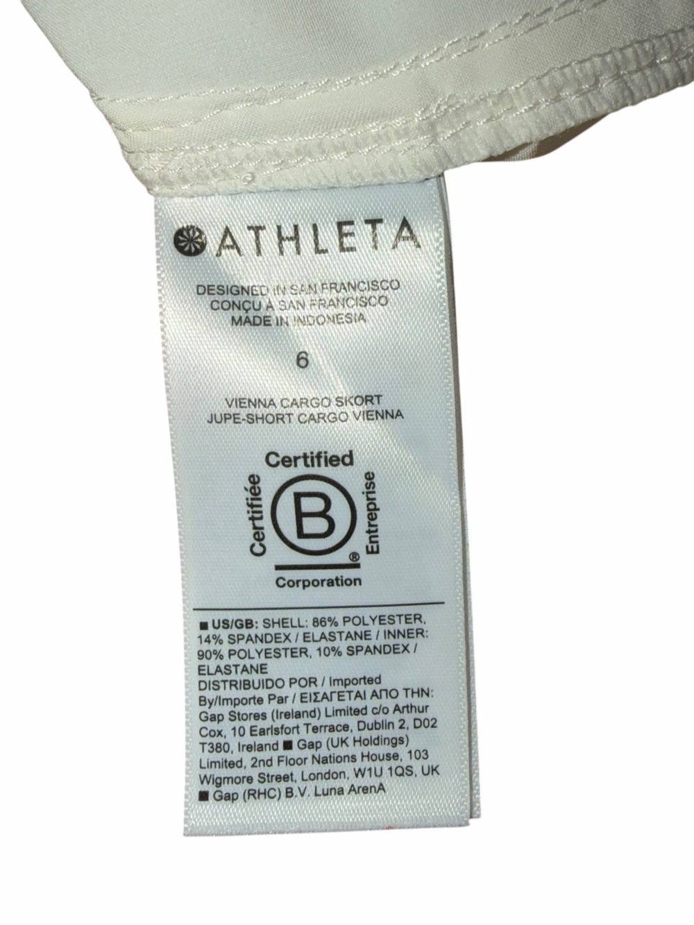 Athleta Vienna Cargo Skort in Magnolia White Women’s size 6 - Picture 6 of 10